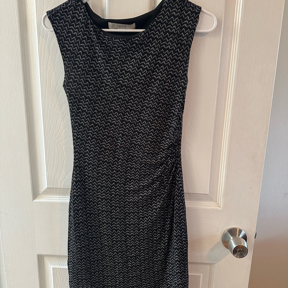 Chic Black and White Patterned Dress